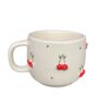 Tasse en céramique artistique - À la main, avec motif cerise