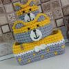 Panier de rangement en crochet avec design Bunny