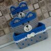 Panier de rangement en crochet avec design Bunny
