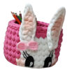 Panier de rangement en crochet avec design Rabbit
