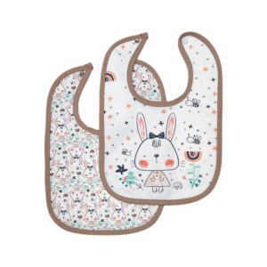 Bavoirs Bébé Mignons pour les Repas – Motif Lapin – Lot de 2