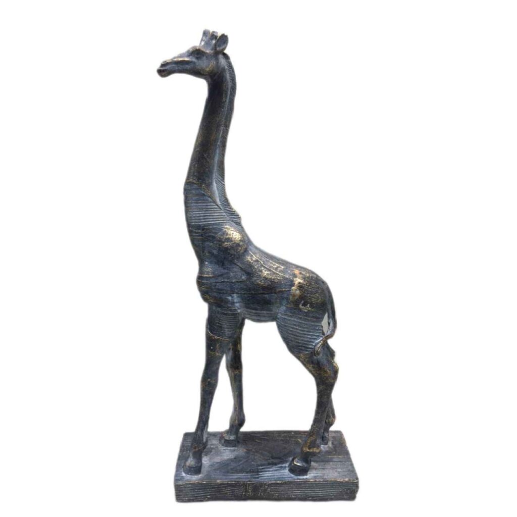Figurine décorative de girafe grande sculpture - Art gracieux de faune