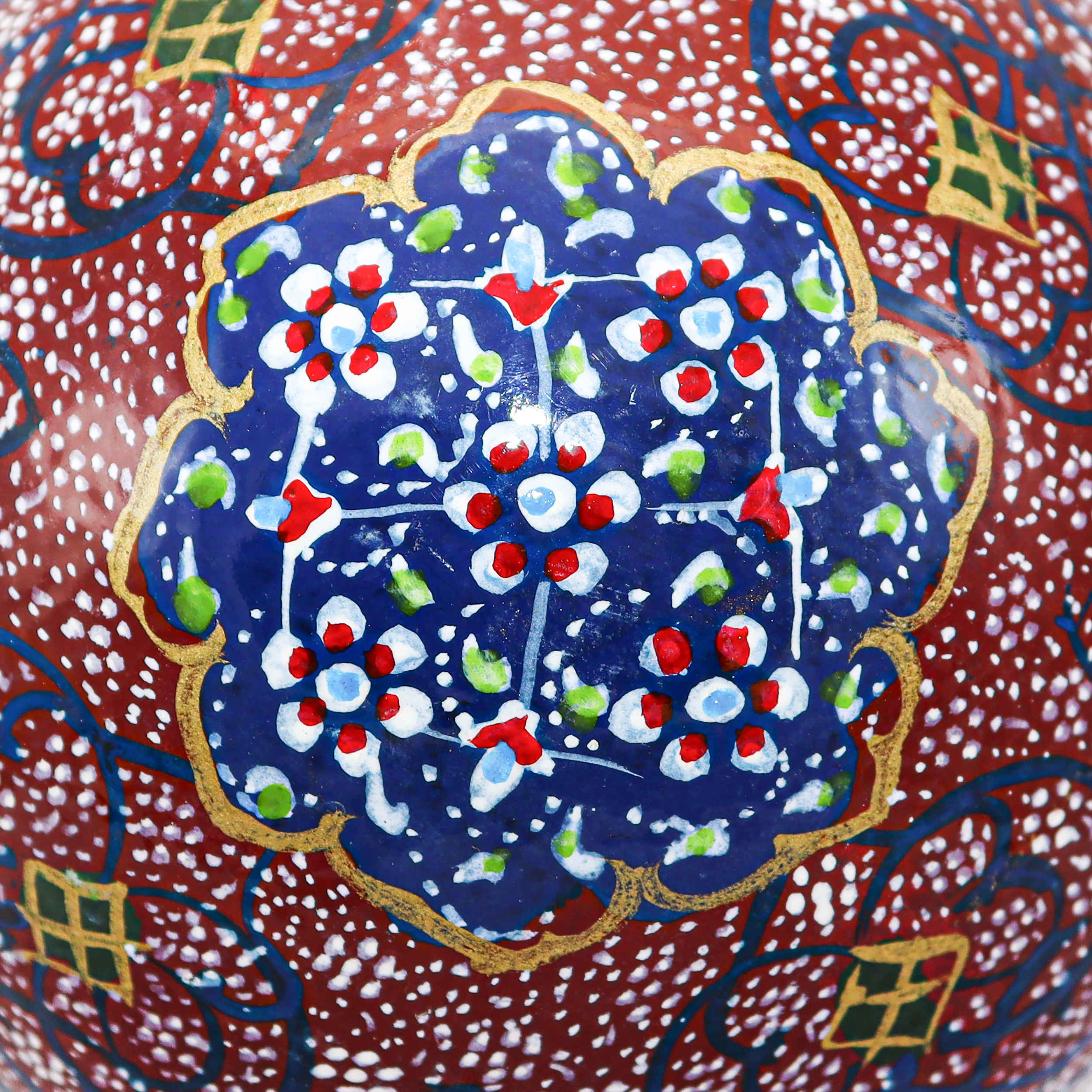 Œuf d’autruche décoratif persan peint à la main