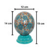 Œuf d'autruche décoratif persan peint à la main – Turquoise