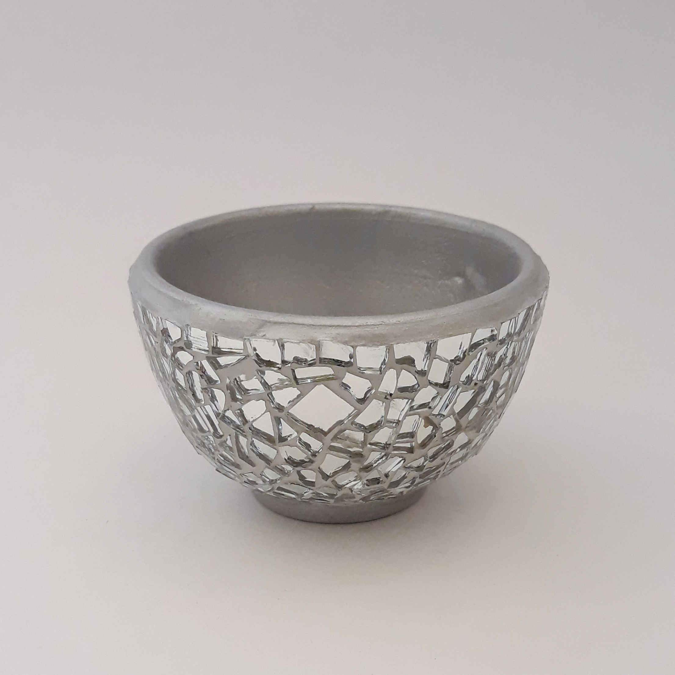 Bol décoratif en céramique artistique fait main orné de miroir