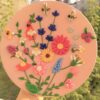 Assiette Décorative en Céramique Ornée de Fleurs Artistiques en Argile Polymère