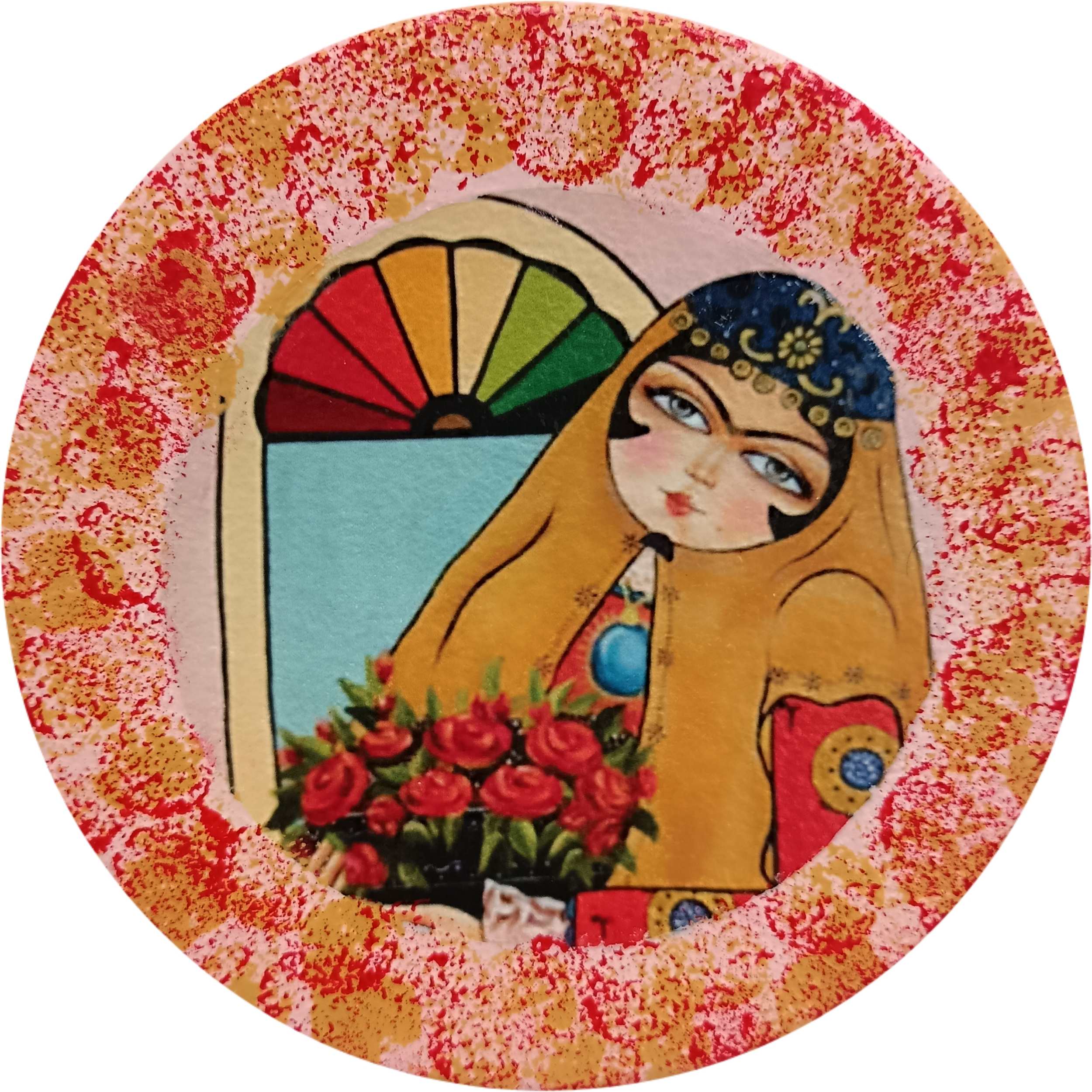 Assiette Décorative en Céramique pour Table et Mur avec Motif Persan Khatoon