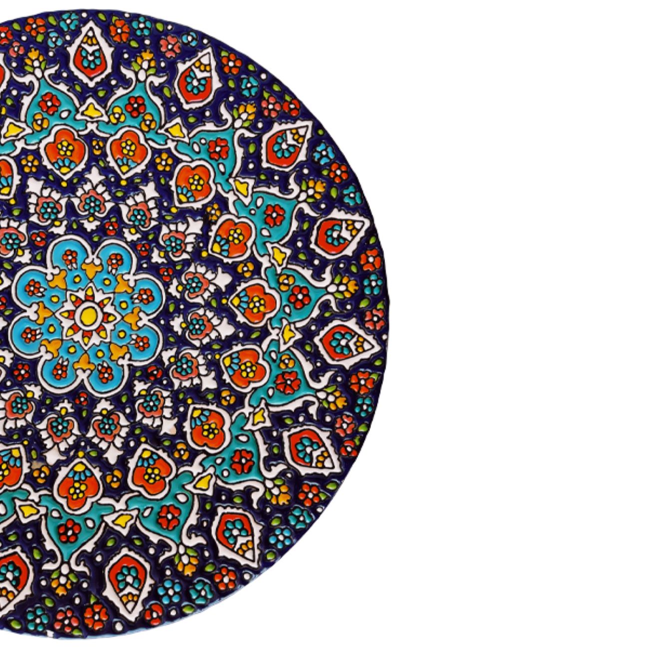 Assiette Décorative en Céramique avec Émail Persan Minakari Élégance Fait Main