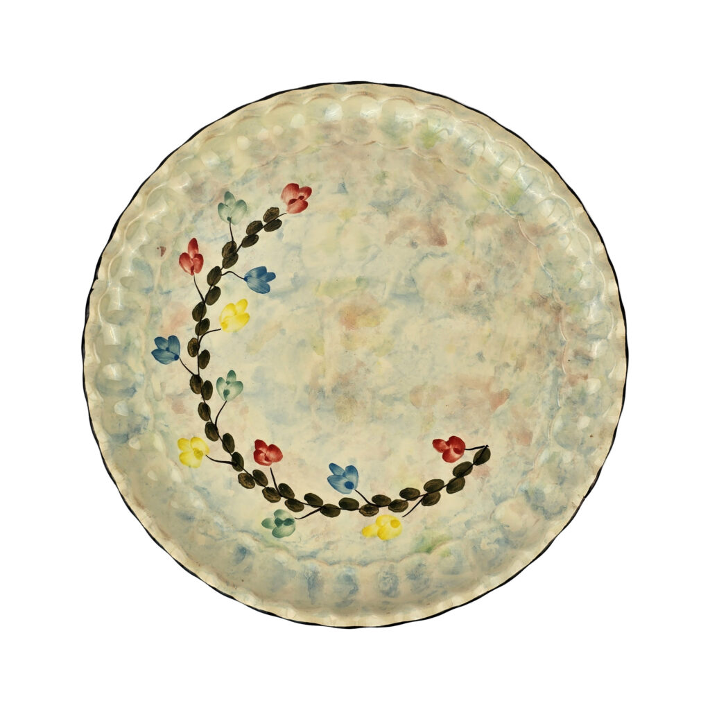 Plateau en céramique décoratif avec design artistique fait main et peint à la main