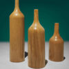 Vases décoratifs à tige unique en bois massif naturel faits main – Lot de 3.