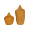 Vases décoratifs à tige unique en bois faits main, élégance au style rustique – Lot de 2.
