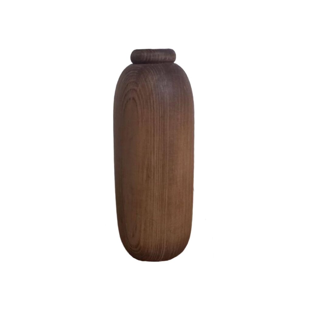 Vases à bourgeons décoratifs cylindriques en bois massif naturel – Lot de 2.