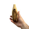 Vases miniatures en bois de noyer massif naturel, décoratifs couleur crème – Lot de 5.