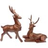 Ensemble de figurines géométriques de cerf cubisme 2 pièces - Pièces artistiques pour la maison