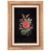Tapis persan figuratif noué à la main de Qom représentant une rose