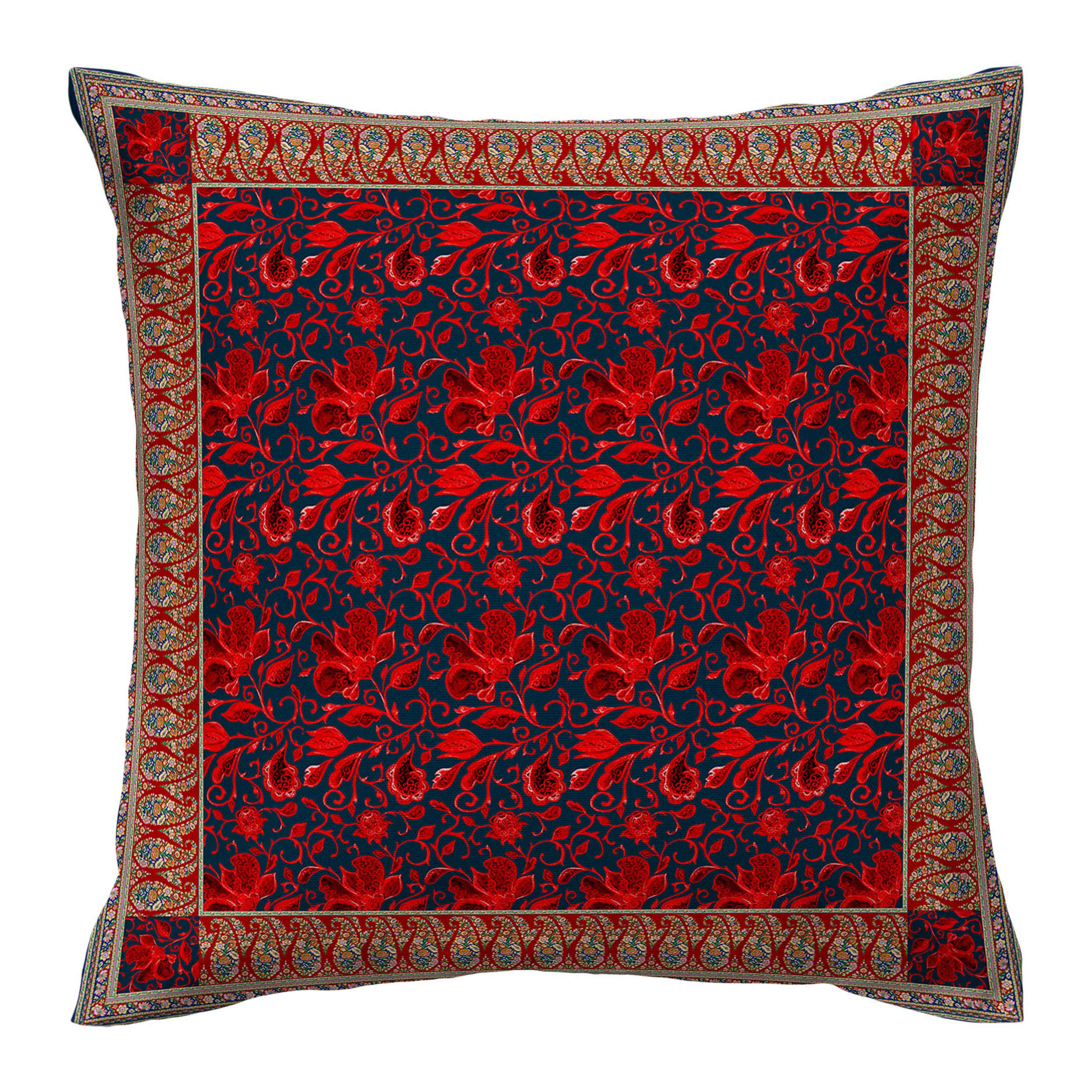 Ensemble de housses de coussin traditionnelles à motifs cachemire et floral - Hazan réversibles (lot de 2)