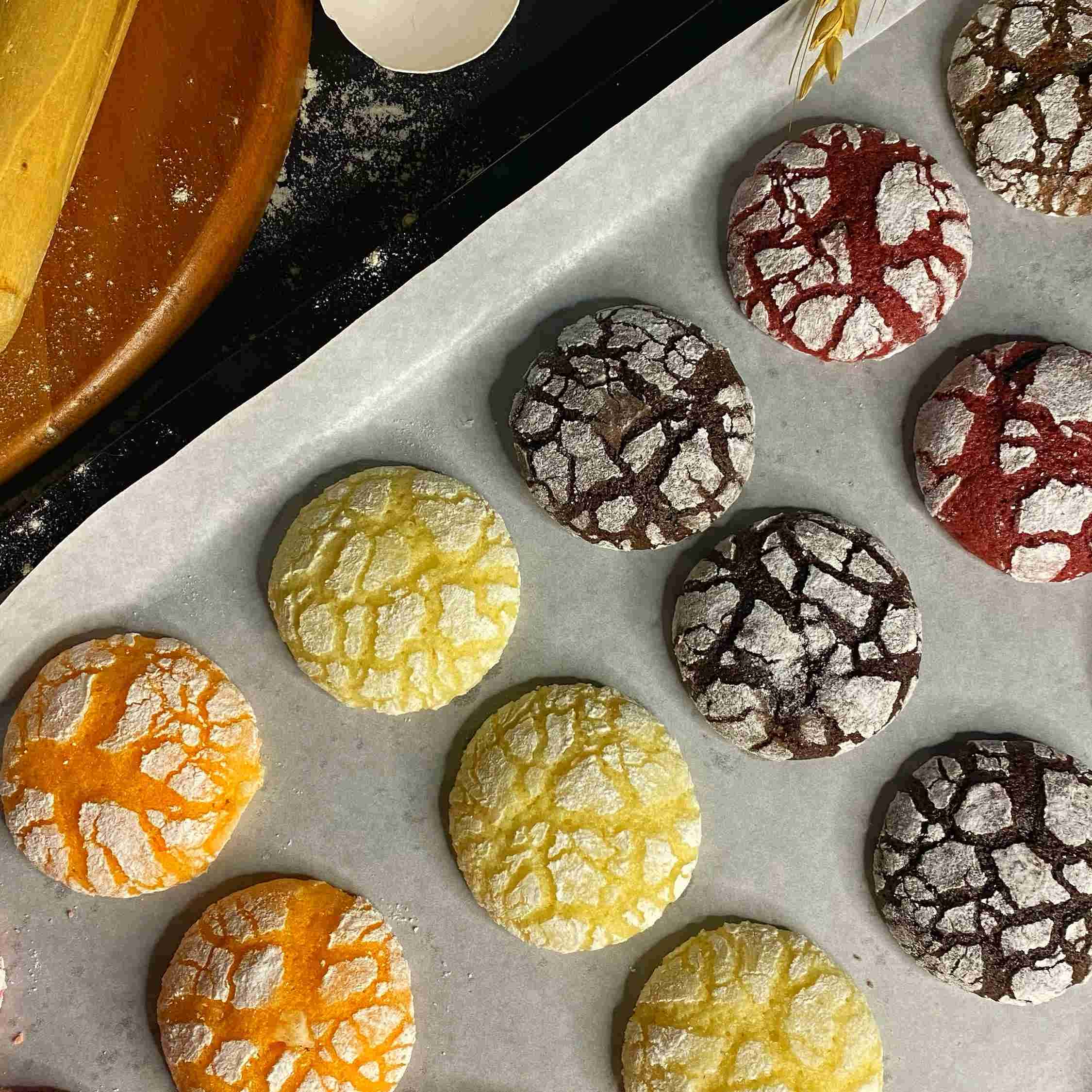 Mélange de cookies maison Crinkle aux saveurs chocolat et fruits