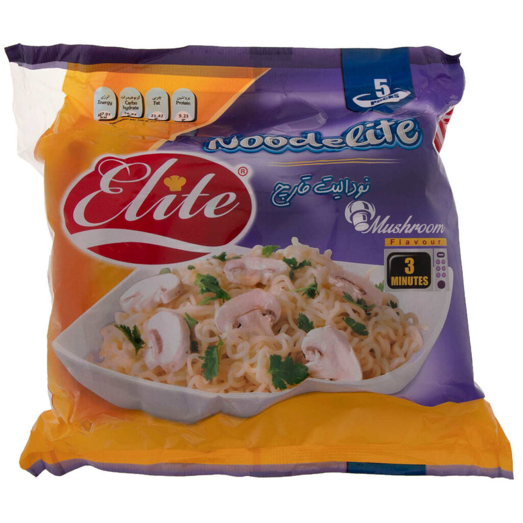 Nouilles instantanées – Elite Indomie – Saveur champignon, 375g (4 paquets)