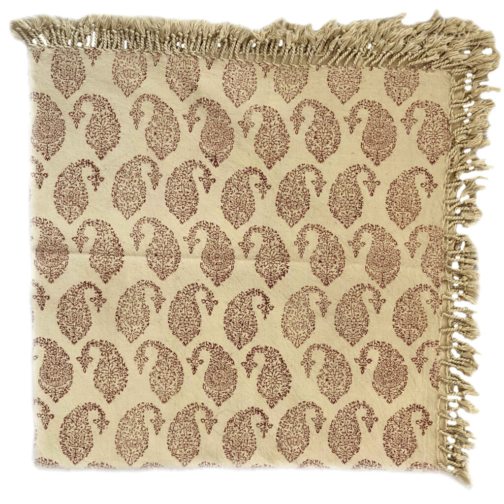 Nappe Traditionnelle Persane Imprimée en Bloc Kalamkari à Isfahan