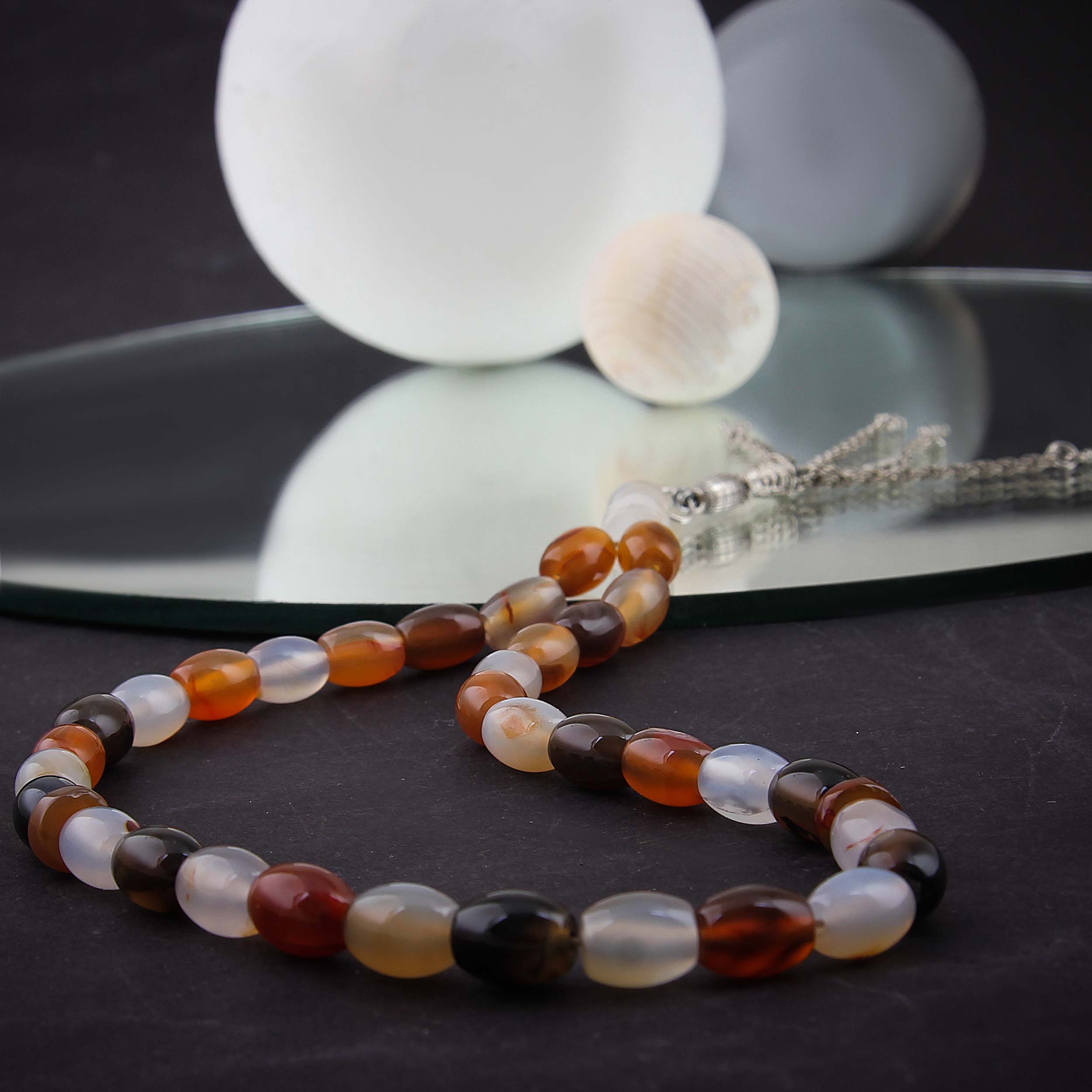 Chapelet islamique en agate avec 33 perles – Misbaha musulman