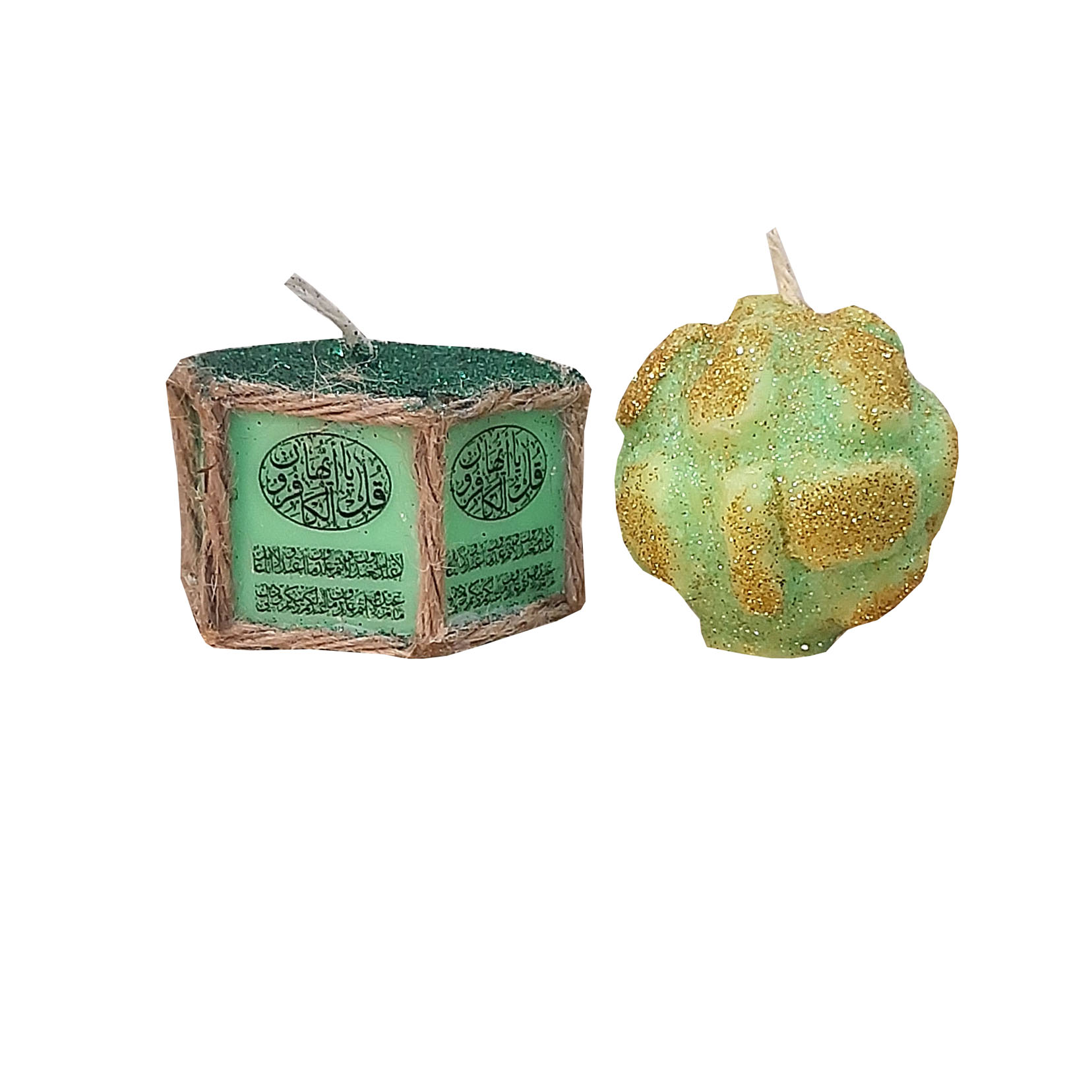 Ensemble de bougies votives islamiques non parfumées - Vert