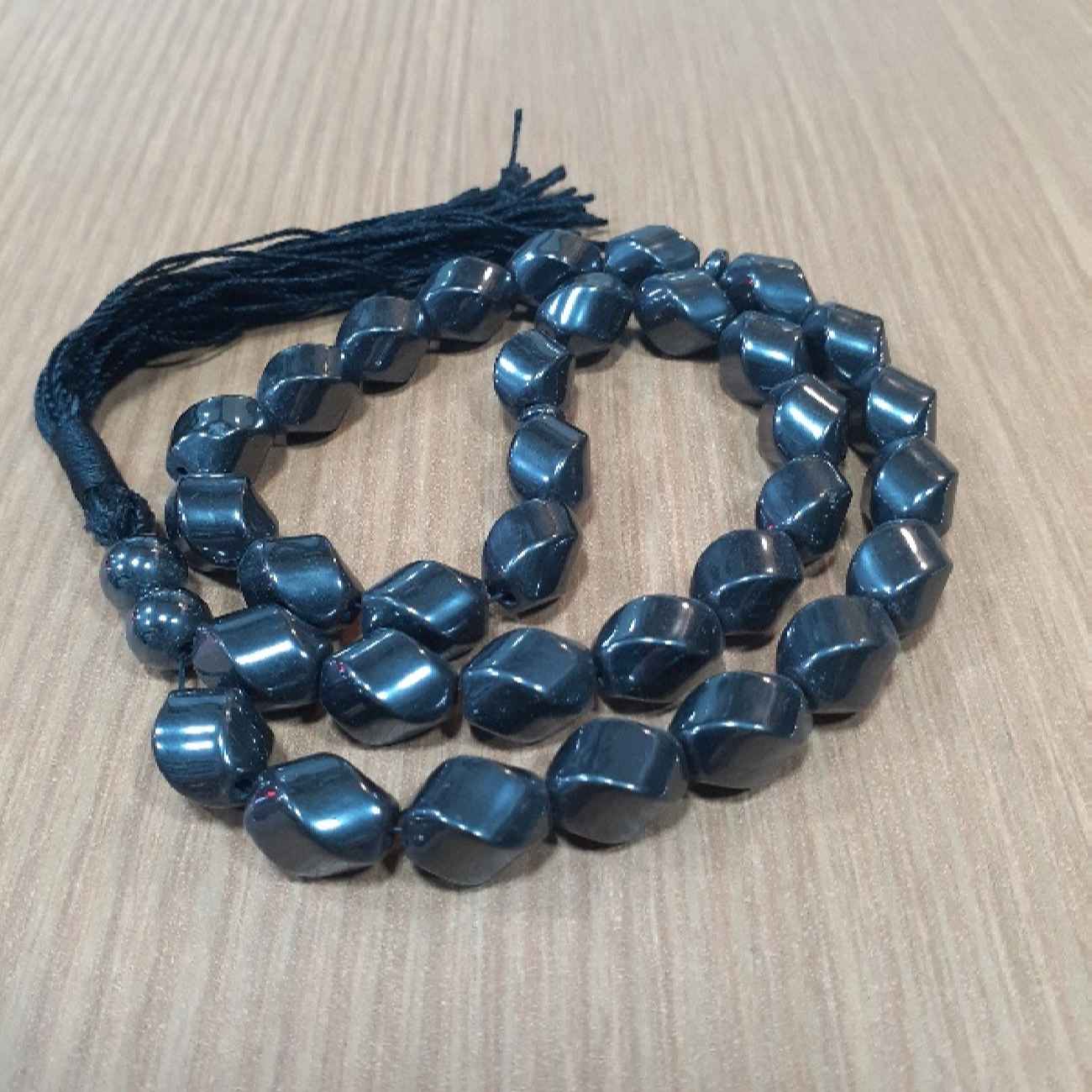 Chapelet islamique en hématite – 33 perles (Misbaha)