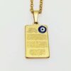 Collier en acier inoxydable islamique orné d'un œil de mal et pendentif Wan Yakad
