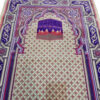 Tapis de prière islamique Janamaz rembourré en polyester Kaaba violet