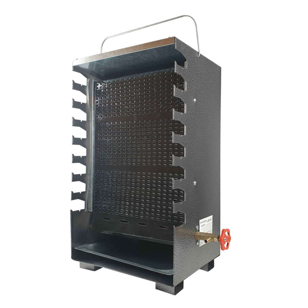 Grill à Gaz Vertical pour Kebab - Sans Fumée avec 8 Brochettes pour Utilisation Intérieure et Extérieure