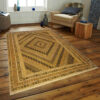Tapis en laine Kilim persan tissé à la main à Sirjan avec motifs géométriques marron