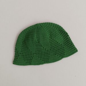 Kufi Taqiyah Turc Tricoté – Chapeau de tête musulman en vert