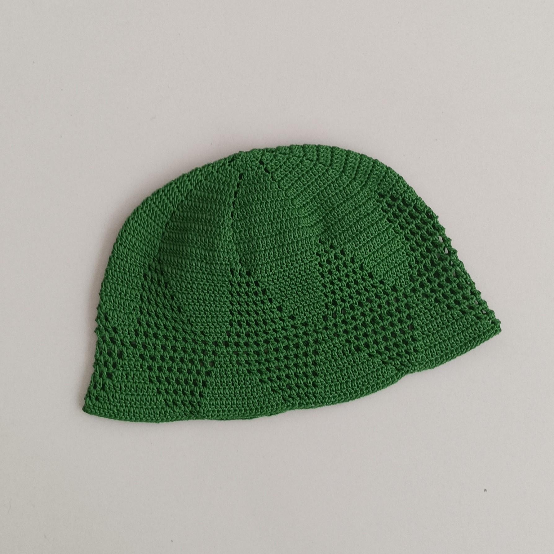 Kufi Taqiyah Turc Tricoté – Chapeau de tête musulman en vert