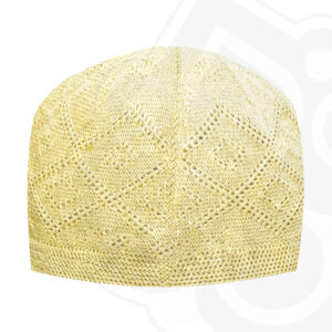 Kufi Taqiyah Turc Tricoté – Chapeau de prière musulman en jaune