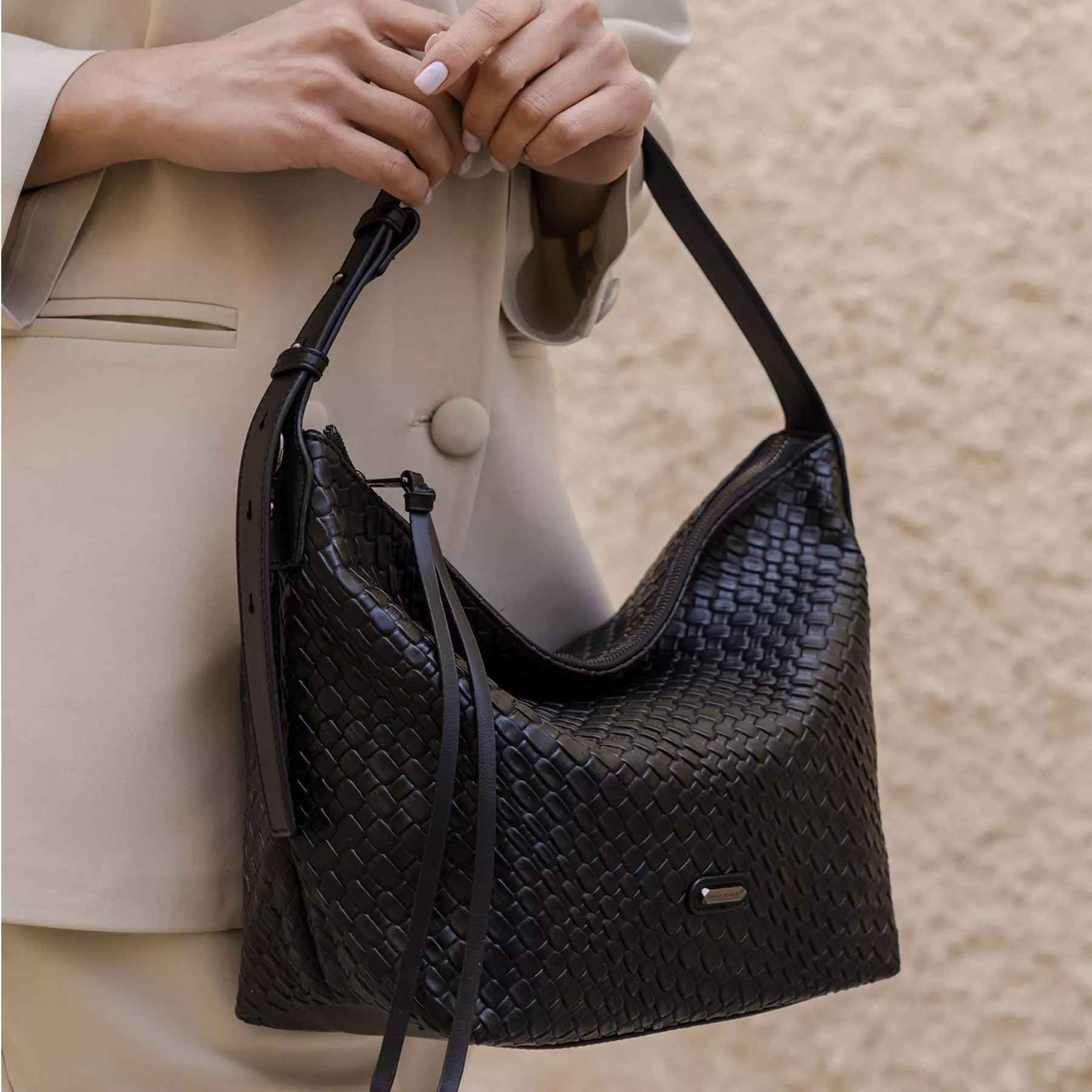 Sac slouchy en cuir – Style hobo, modèle Snake