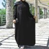 Abaya coupe ample pour femmes musulmanes en noir
