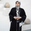Abaya coupe ample pour femmes musulmanes avec design de passepoil blanc