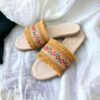 Tongs Plates pour Femmes faites à la main avec Design Boho