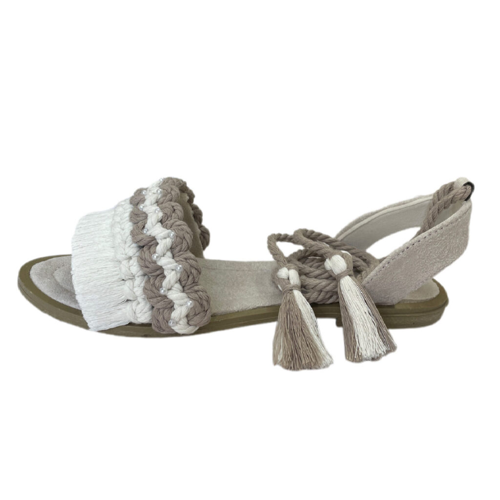 Sandales Sling Back Macramé avec Design Boho Artisanales