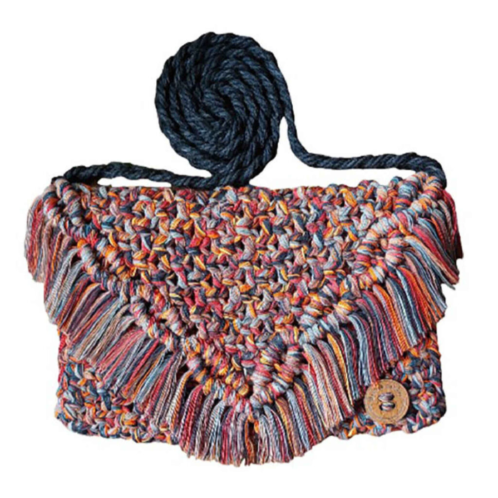Sac bandoulière en macramé tissé à la main pour femmes, modèle Marshmallow