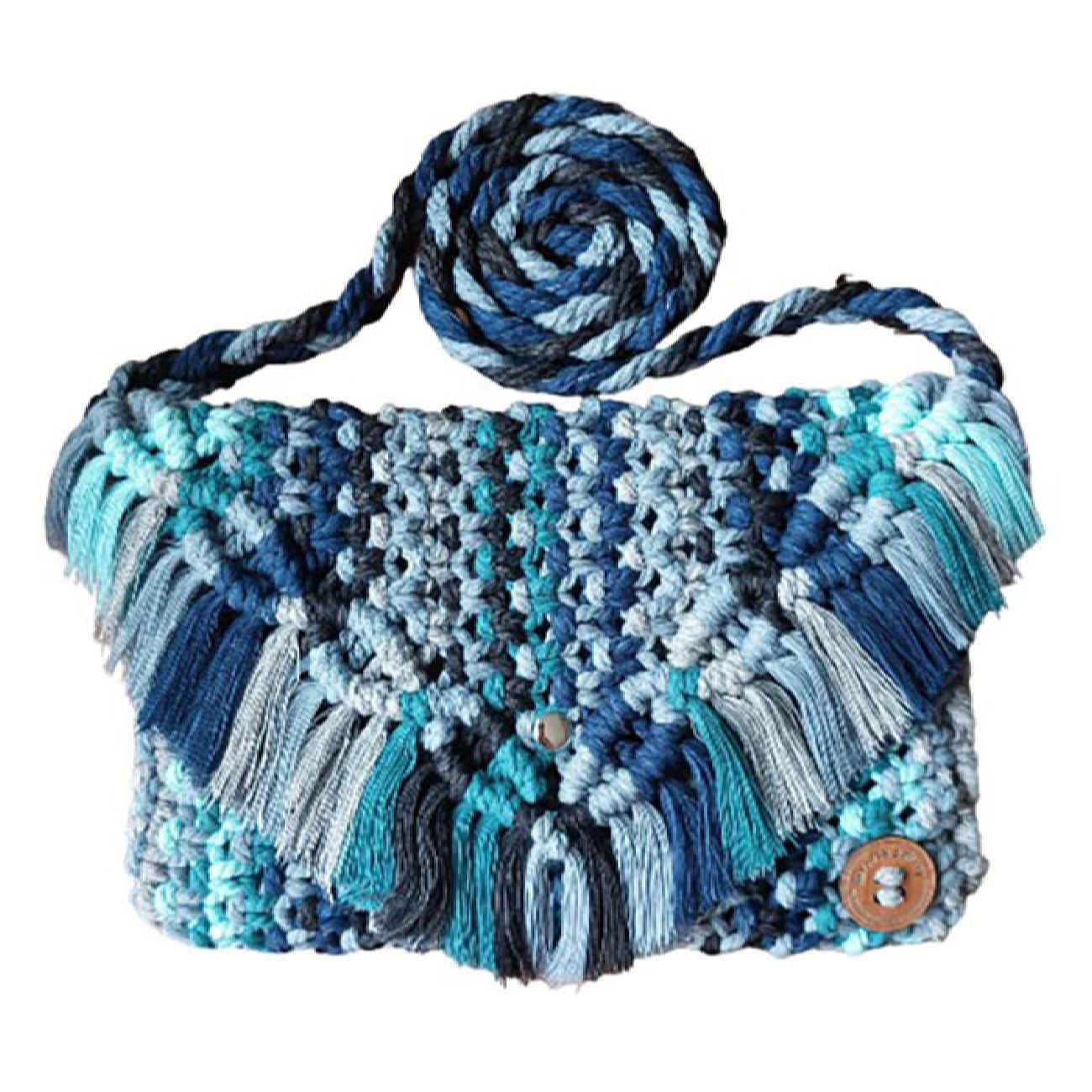 Sac à bandoulière macramé fait main pour femmes - Modèle Ocean