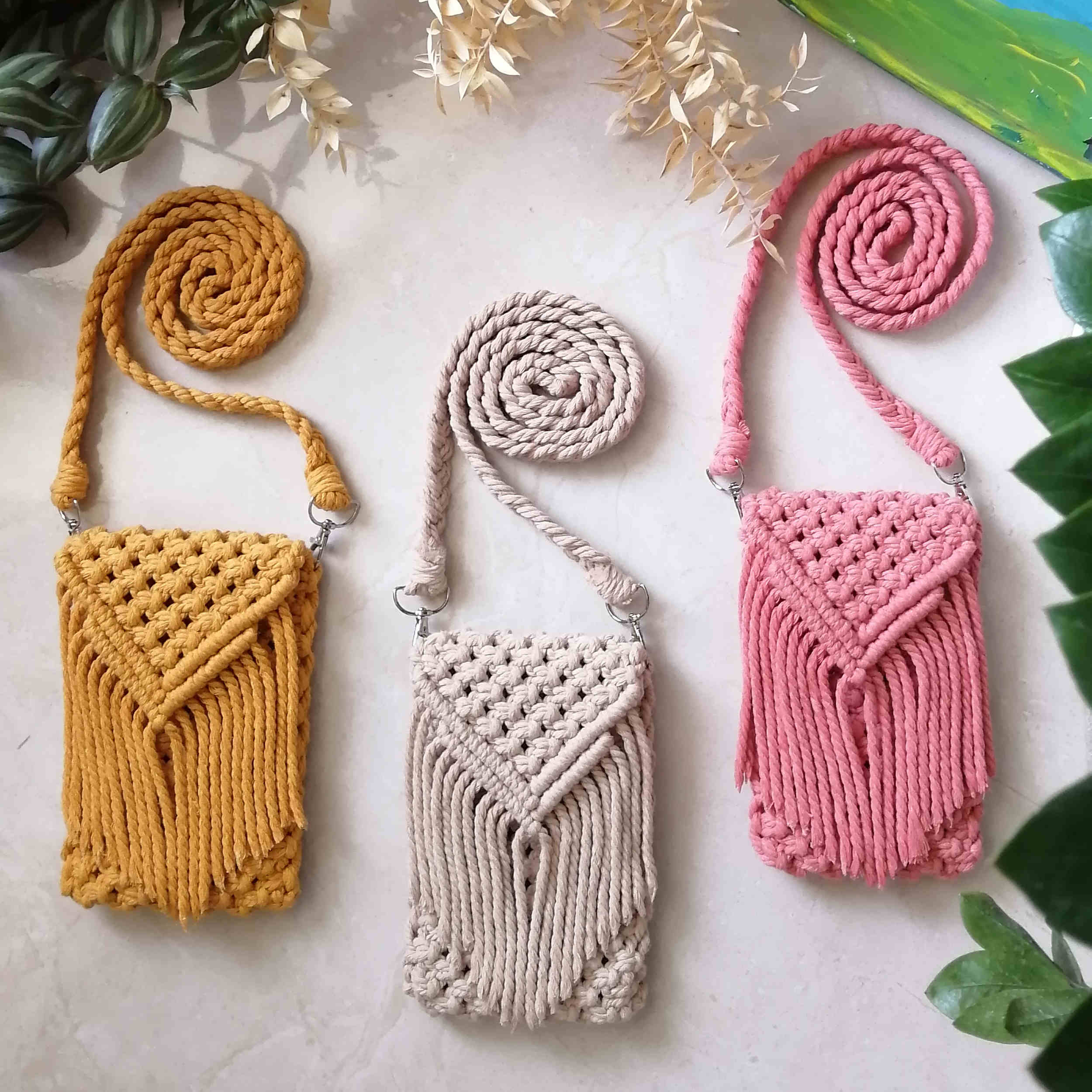 Sac à bandoulière macramé pour femmes fait main avec design Boho