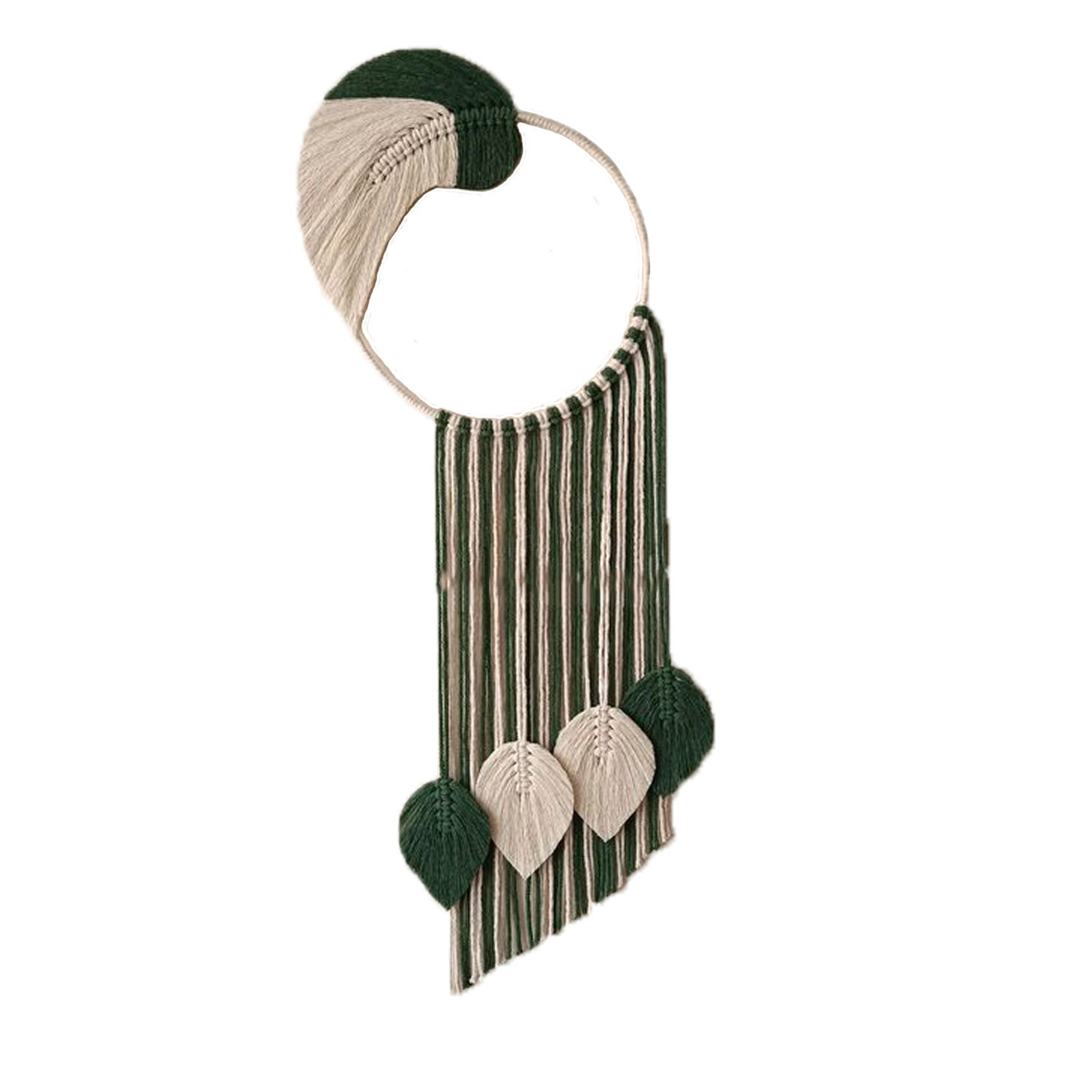 Tenture murale en macramé - Art bohème, modèle Leaves