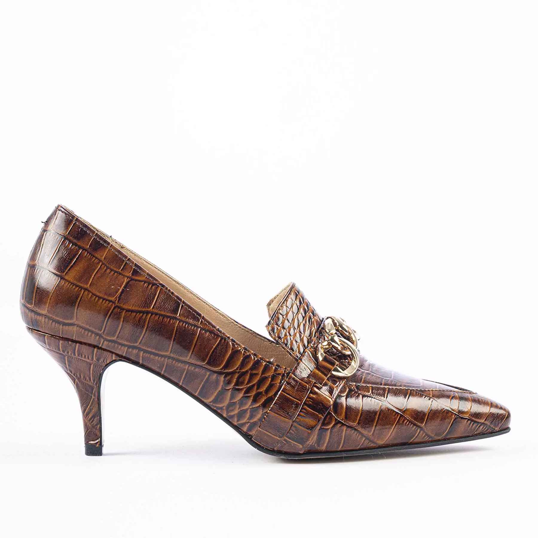 Escarpins en Cuir Naturel à Talons Pointus pour Femmes Modèle Jeannette