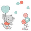 Autocollant mural en bois pour chambre de bébé – Design éléphant