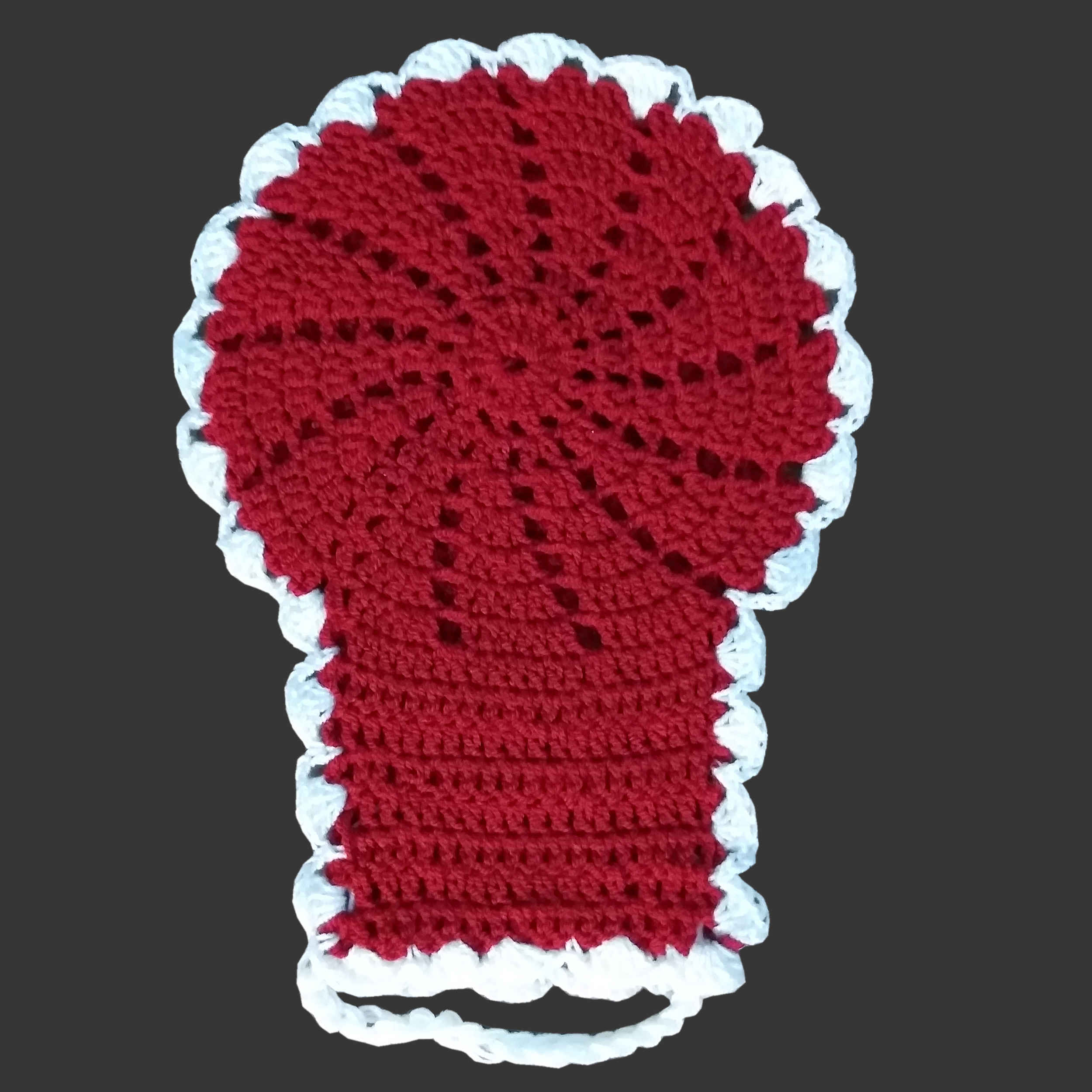 Gant de bain tissé à la main pour adultes - Rouge (5x)