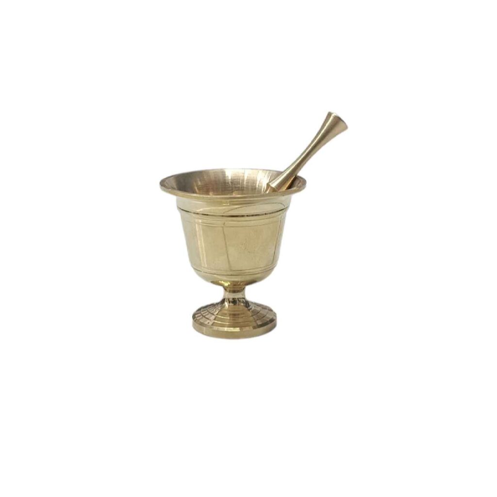 Set de Mortier & Pilon en Laiton Persan pour Moudre & Broyer les Épices Modèle Neda