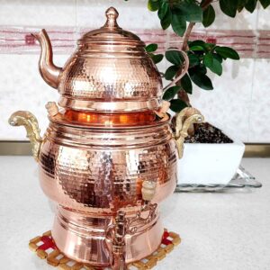 Théière Double en Cuivre Persan Martelée Abnus