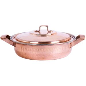 Poêle à Sauter Persane en Cuivre – Martelée avec Couvercle (Modèle Negar)