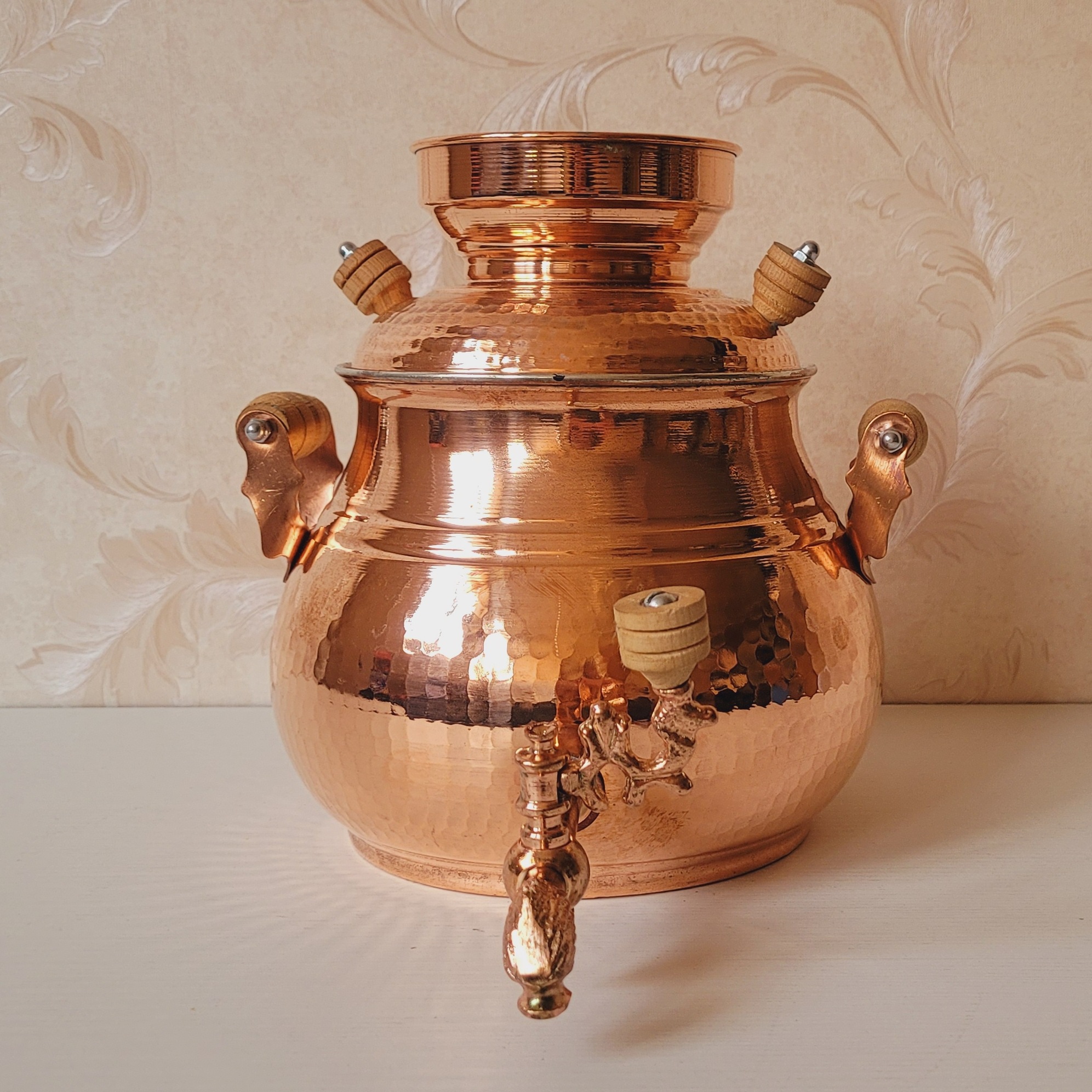 Samovar de thé en cuivre persan pour cuisinière Modèle Zohreh