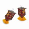 Ensemble boucles d’oreilles et collier brodés persans, modèle Balochi
